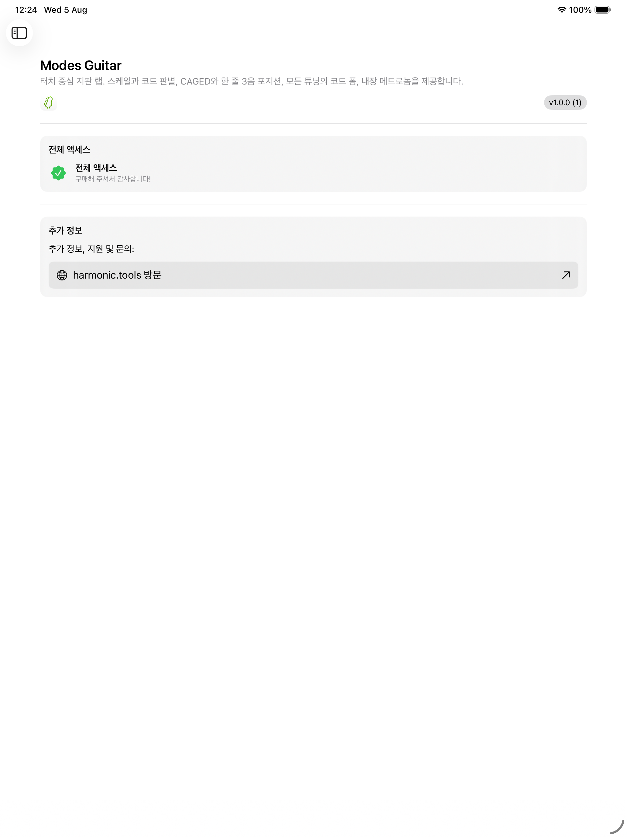 iPad에서 정보 화면